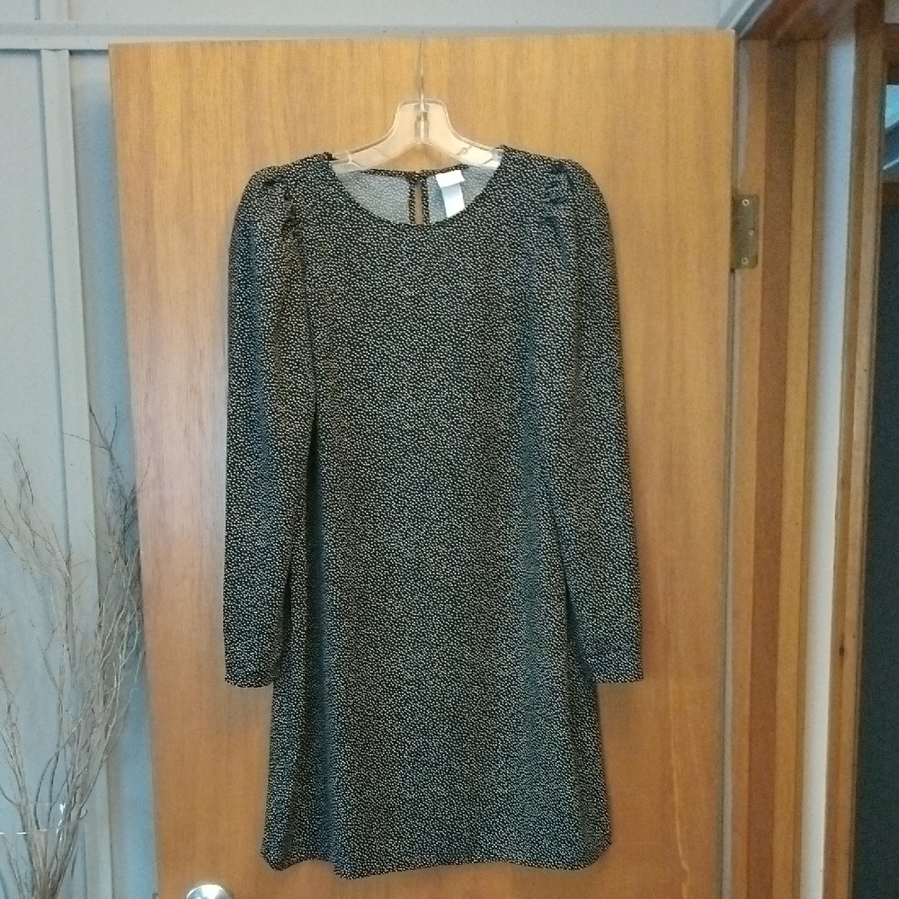 H&M Black and White Long Sleeve Dress NWT
